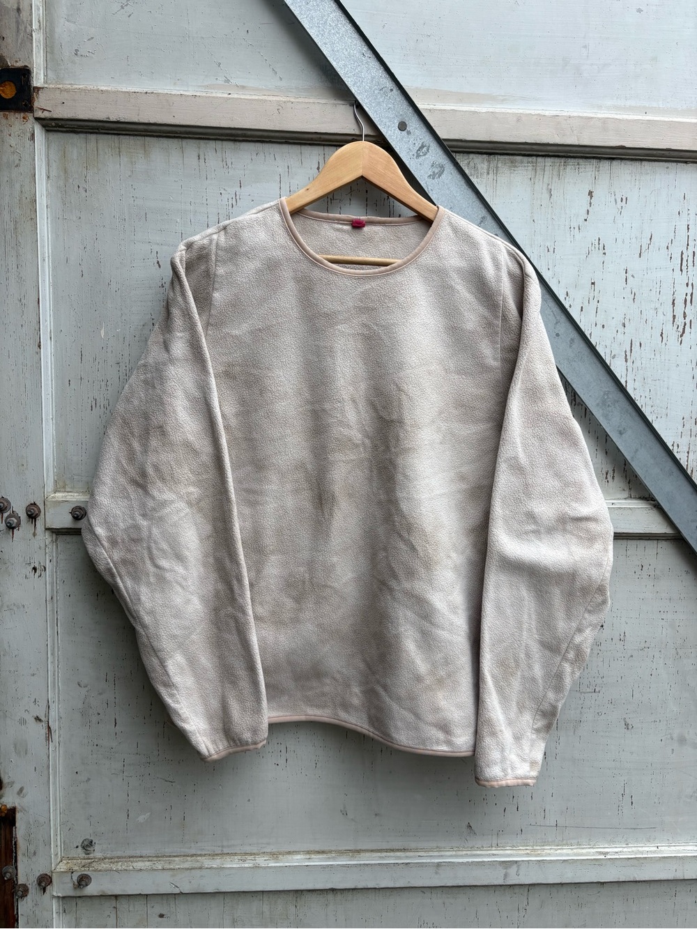 Lululemon Lab Beige Pullover Patterned Crewneck Fleece Womens Sweatshirt L